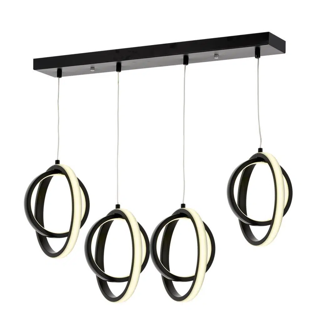 Eray Aydınlatma 1909-4 Siyah Sıralı 4 lü Led Avize