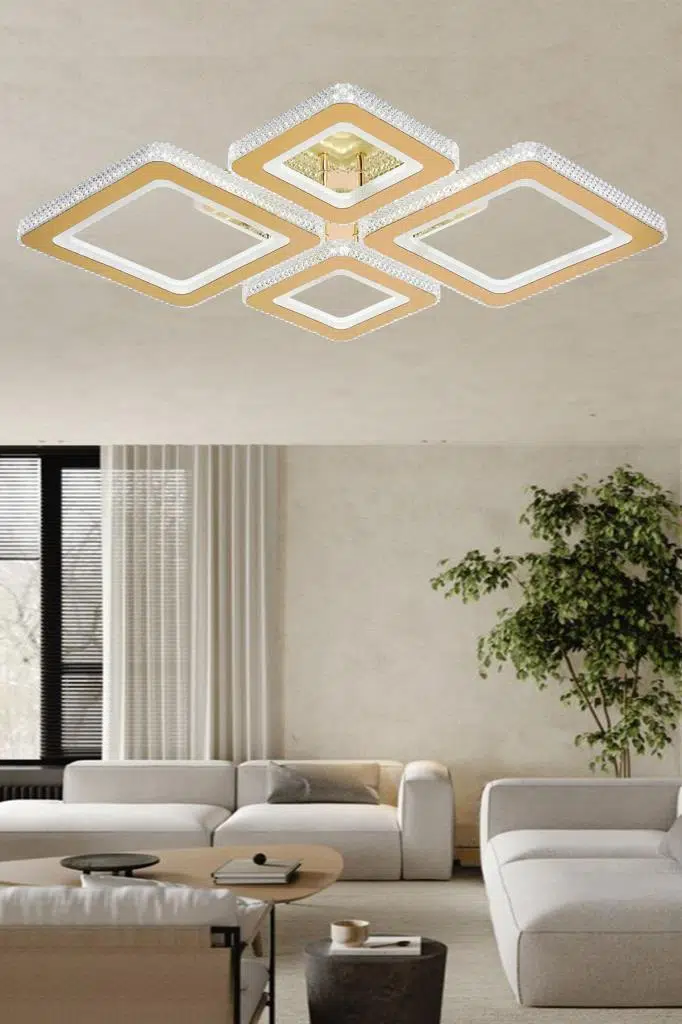 Eray Aydınlatma 2021-4 Sarı Dimmer Kumandalı Led Avize