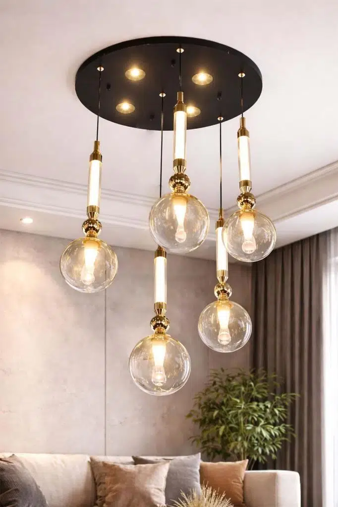 Eray Aydınlatma 10032-5 Li Sarkıt Camlı Led Avize