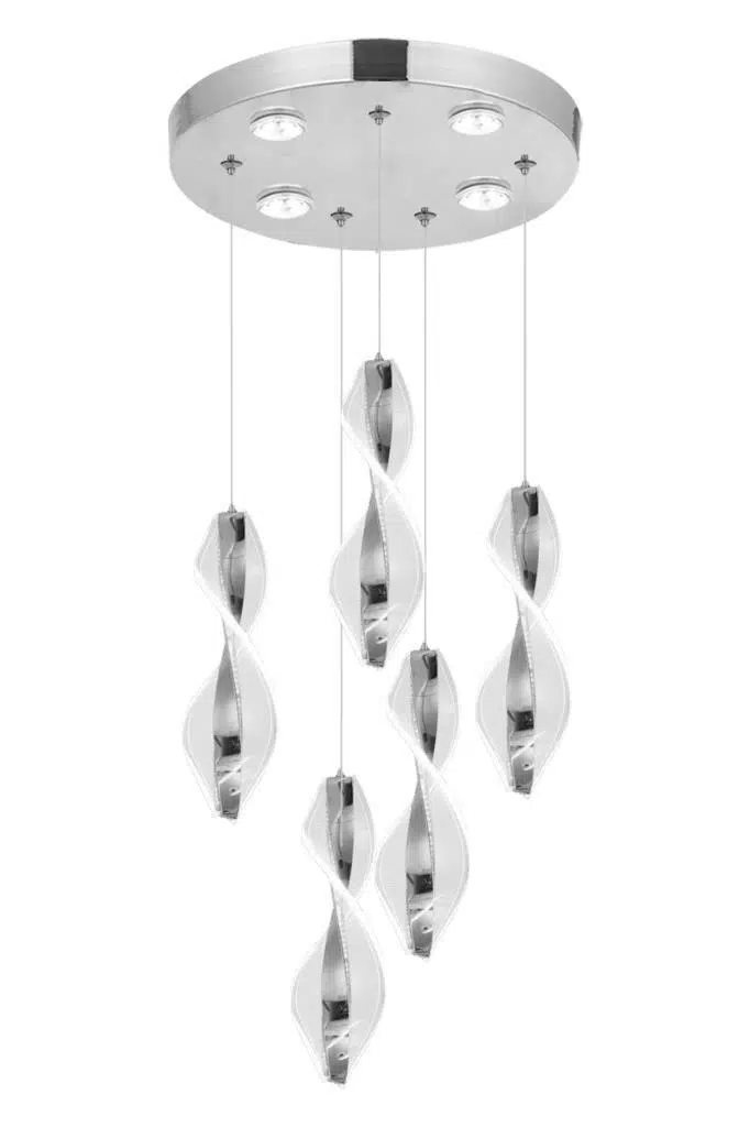 Eray Aydınlatma 8091-4+1 5li Krom Sarkıt Led Avize