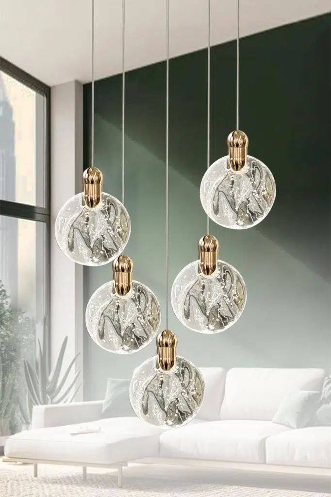Eray Aydınlatma 8002-4+1 Sarkıt Gold Led Avize