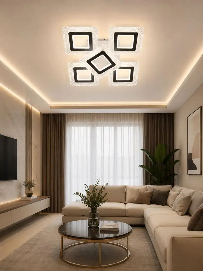 Eray Aydınlatma A016-4+1 Beyaz Dimmer Kumandalı Led Avize