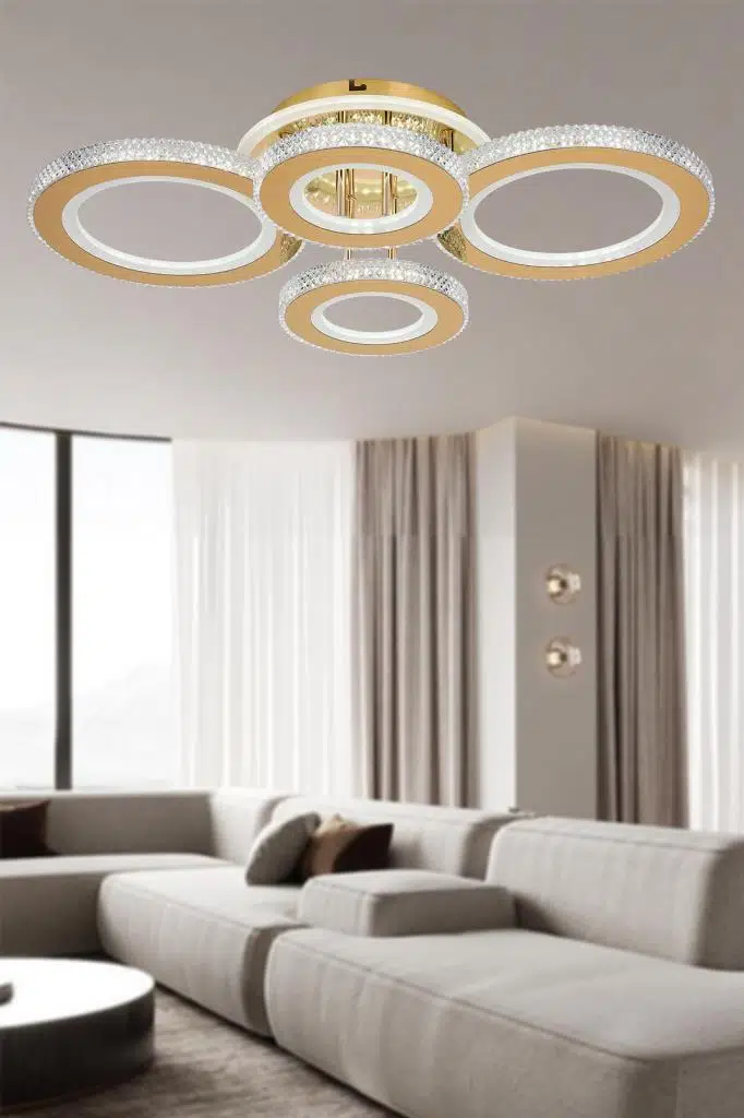 Eray Aydınlatma 2023-4 Sarı Dimmer Kumandalı Led Avize