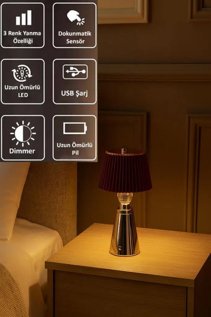 Eray Aydınlatma TL283 Krom Dokunmatik Led Masa Lambası