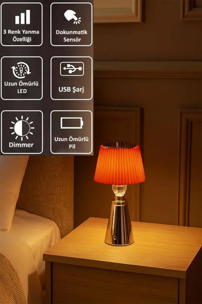 Eray Aydınlatma TL283 Gold Dokunmatik Led Masa Lambası
